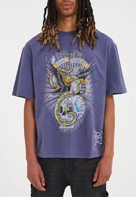 Men's UV - protection t - shirts for outdoor activities in the sunMens Eagle & Snake Battle Tshirt - Indigo Men's UV - protection t - shirts for outdoor activities in the sunMens Eagle & Snake Battle Tshirt - Indigo