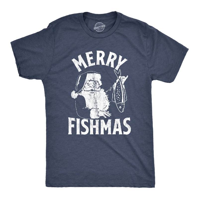 Men's eco - friendly recycled t - shirts for sustainable fashion choicesMerry Fishmas Men's T Shirt Men's eco - friendly recycled t - shirts for sustainable fashion choicesMerry Fishmas Men's T Shirt