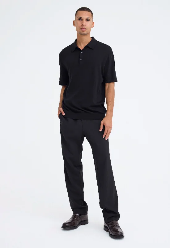 Men's Short - Sleeve Linen Casual Shirts in Light Khaki for a Breathable Summer OptionMen's ribbed cuffs and hem polo shirts for a textured lookPointier Knitted Cotton Polo - Black Men's Short - Sleeve Linen Casual Shirts in Light Khaki for a Breathable Summer OptionMen's ribbed cuffs and hem polo shirts for a textured lookPointier Knitted Cotton Polo - Black