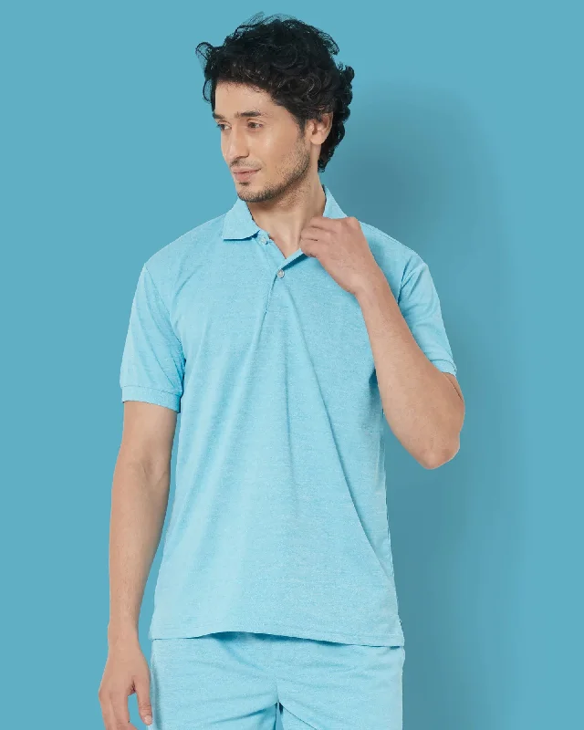 Men's Graphic - Printed Casual Shirts with Pop - Culture References for a Fun and Stylish LookMen's color - block polo shirts with a bold fashion statementActive Polo : Deep Sea Melange Men's Graphic - Printed Casual Shirts with Pop - Culture References for a Fun and Stylish LookMen's color - block polo shirts with a bold fashion statementActive Polo : Deep Sea Melange