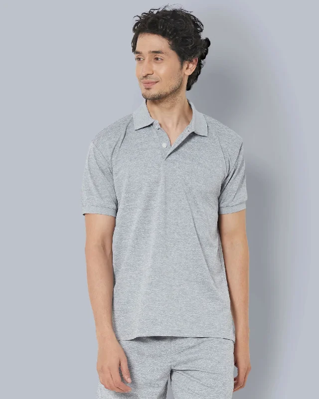 Men's Two - Tone Contrast Panel Casual Shirts in White and Navy for a Stylish and Eye - Catching DesignMen's reversible polo shirts with two different looksActive Polo : Steel Grey Melange Men's Two - Tone Contrast Panel Casual Shirts in White and Navy for a Stylish and Eye - Catching DesignMen's reversible polo shirts with two different looksActive Polo : Steel Grey Melange