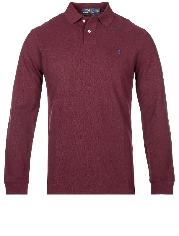 Men's Organic Cotton Casual Shirts with a Soft Handfeel for Everyday ComfortMen's two - tone stripe polo shirts with a preppy styleBasic Mesh Long Sleeve Polo Dark Red Men's Organic Cotton Casual Shirts with a Soft Handfeel for Everyday ComfortMen's two - tone stripe polo shirts with a preppy styleBasic Mesh Long Sleeve Polo Dark Red