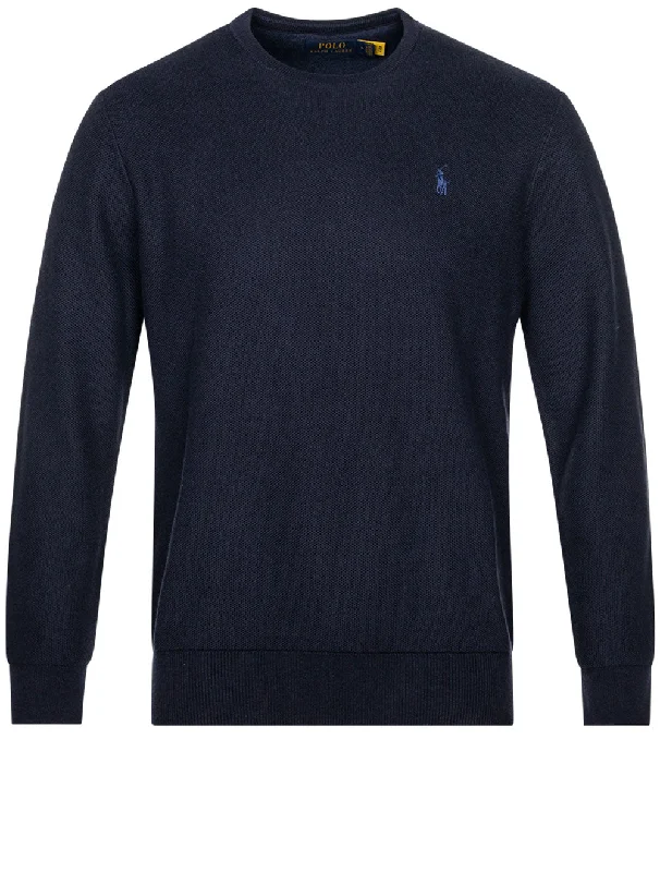 Men's Moisture - Wicking Performance Fabric Casual Shirts for Outdoor ActivitiesCotton Crewneck Jumper Cruise Navy Men's Moisture - Wicking Performance Fabric Casual Shirts for Outdoor ActivitiesCotton Crewneck Jumper Cruise Navy