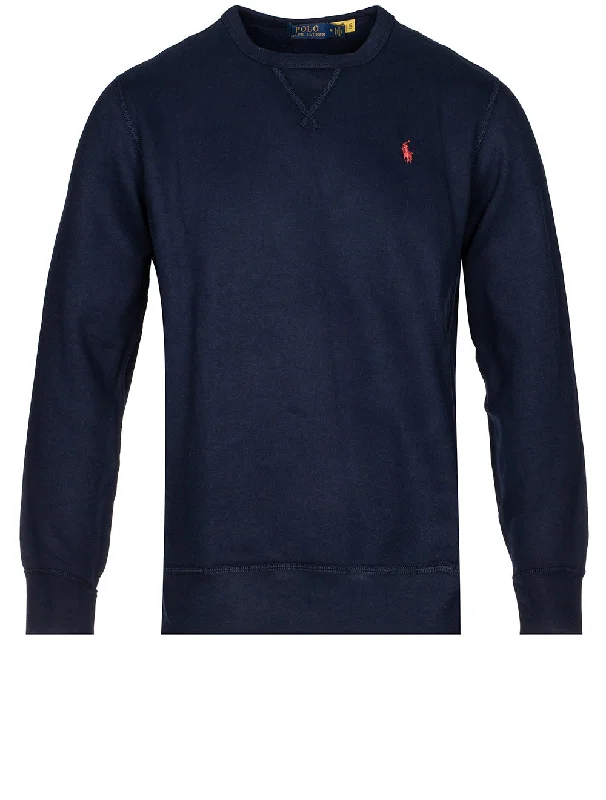 Men's Sustainable Recycled Material Casual Shirts for Eco - Conscious ConsumersFleece Crew Sweatshirt Cruise Navy Men's Sustainable Recycled Material Casual Shirts for Eco - Conscious ConsumersFleece Crew Sweatshirt Cruise Navy