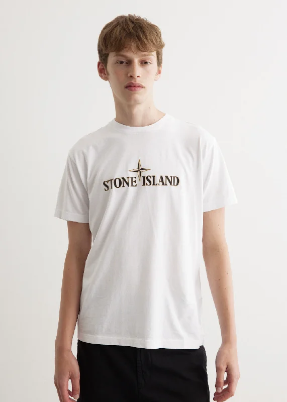 Men's slim - fit graphic t - shirts with vintage rock band printsRubberised Logo T-Shirt Men's slim - fit graphic t - shirts with vintage rock band printsRubberised Logo T-Shirt