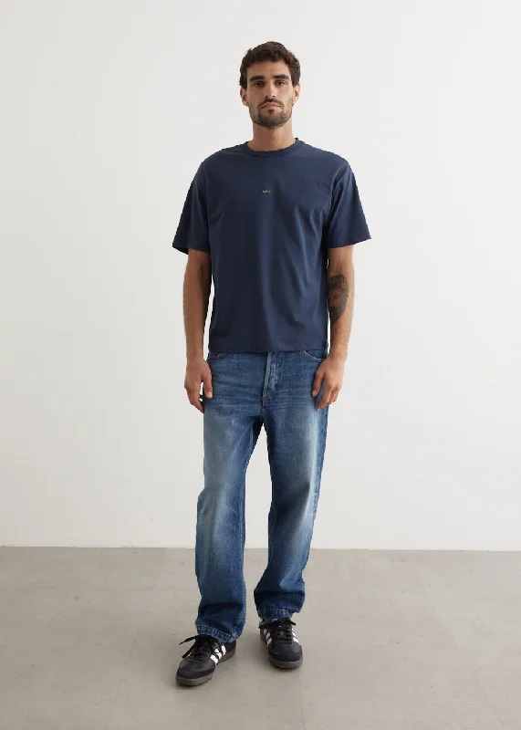 Men's button - front t - shirts with a unique artistic printBoxy Micro Logo T-Shirt