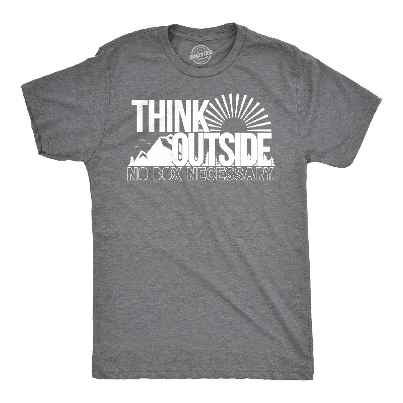 Men's organic cotton crew - neck t - shirts for everyday comfortThink Outside No Box Necessary Men's T Shirt Men's organic cotton crew - neck t - shirts for everyday comfortThink Outside No Box Necessary Men's T Shirt