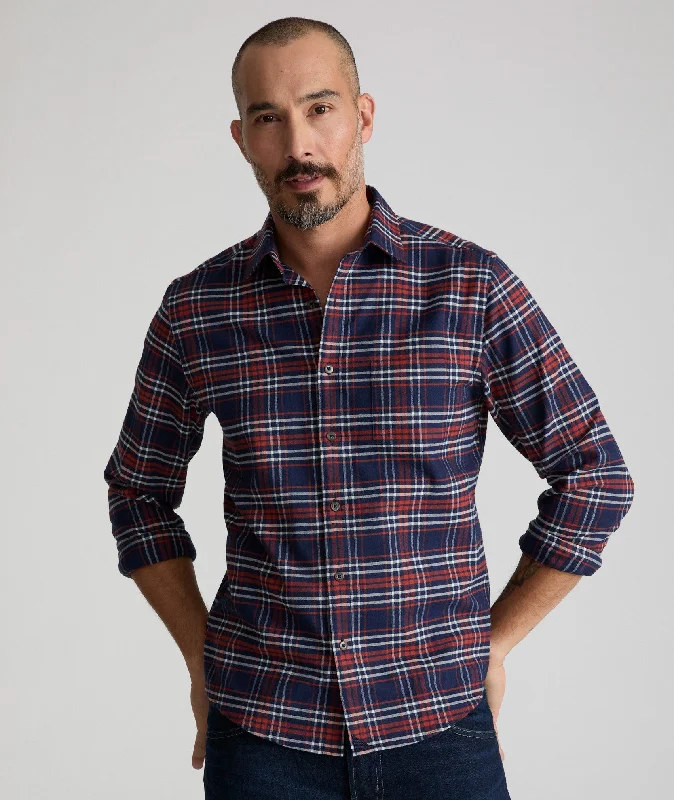 Men's Stretch - Fabric Casual Shirts in Navy Blue for a Comfortable and Flexible FitWrinkle-Free Performance Flannel Trezari Shirt Men's Stretch - Fabric Casual Shirts in Navy Blue for a Comfortable and Flexible FitWrinkle-Free Performance Flannel Trezari Shirt