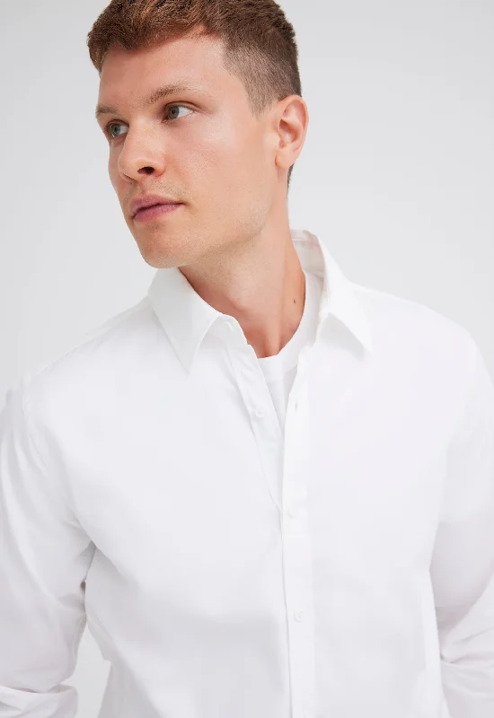 Men's Button - Down Oxford Casual Shirts in Crisp White for a Classic and Versatile StyleWhite Cotton Shirt - White Men's Button - Down Oxford Casual Shirts in Crisp White for a Classic and Versatile StyleWhite Cotton Shirt - White