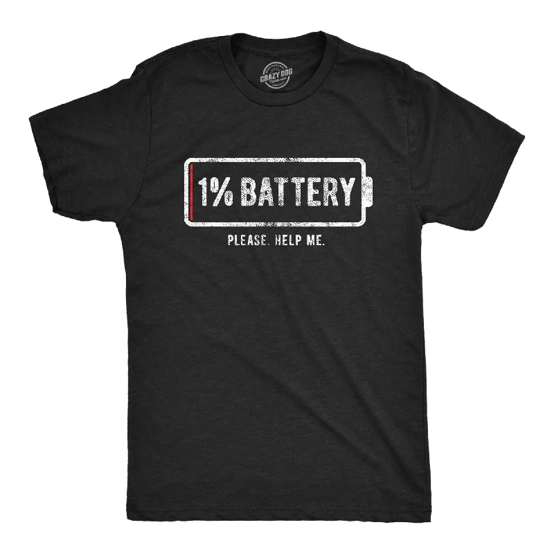 Men's short - sleeve linen t - shirts for summer beach outings1% Battery Men's T Shirt Men's short - sleeve linen t - shirts for summer beach outings1% Battery Men's T Shirt
