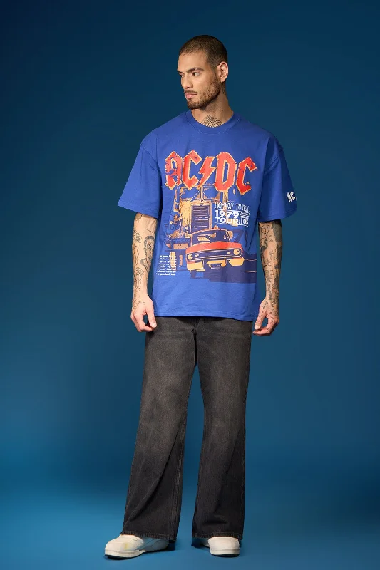 Men's printed Hawaiian t - shirts for tropical vacationsAC/DC Oversized T-shirt