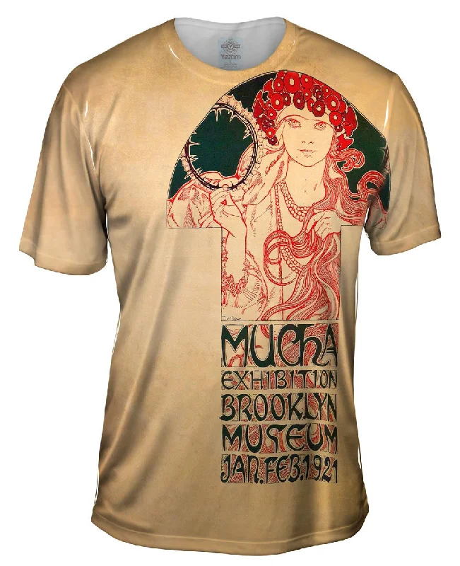 Men's smart - casual checkered t - shirts for semi - formal occasionsAlphonse Mucha-Poster for the Brooklyn Exhibition-1921 Men's smart - casual checkered t - shirts for semi - formal occasionsAlphonse Mucha-Poster for the Brooklyn Exhibition-1921