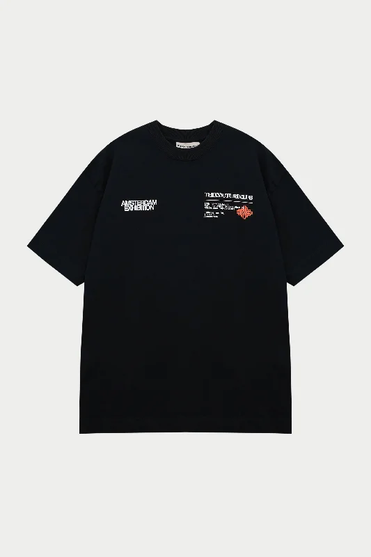 Men's slim - fit graphic t - shirts with vintage rock band printsAMSTERDAM POP UP T-SHIRT - BLACK Men's slim - fit graphic t - shirts with vintage rock band printsAMSTERDAM POP UP T-SHIRT - BLACK