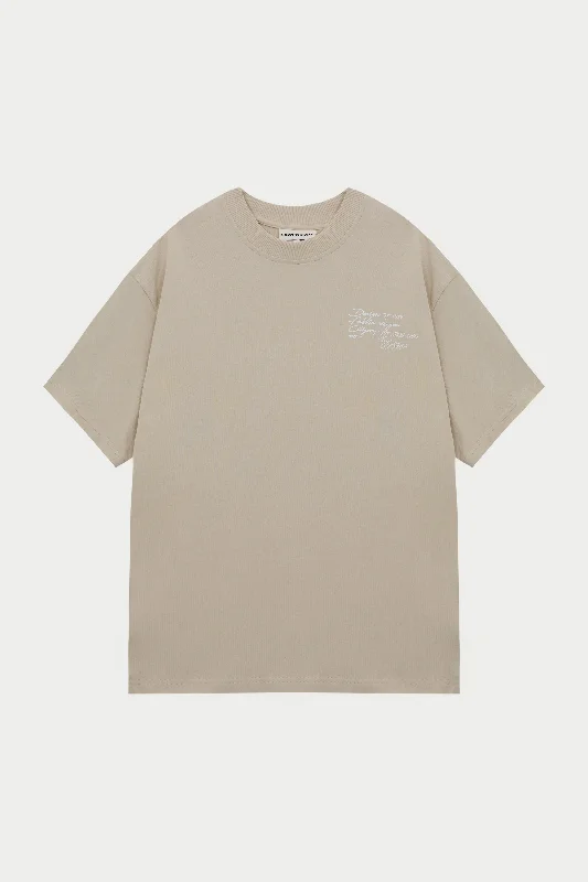Men's slim - fit graphic t - shirts with vintage rock band printsDISPLAY USE ONLY RELAXED T-SHIRT - BEIGE Men's slim - fit graphic t - shirts with vintage rock band printsDISPLAY USE ONLY RELAXED T-SHIRT - BEIGE