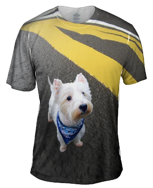 Men's lightweight performance t - shirts for running marathonsAsphalt Kicking Westie Men's lightweight performance t - shirts for running marathonsAsphalt Kicking Westie
