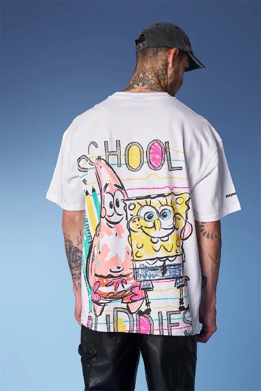 Men's mock - neck t - shirts with a modern and sleek styleBack to School Oversized T-shirt Men's mock - neck t - shirts with a modern and sleek styleBack to School Oversized T-shirt