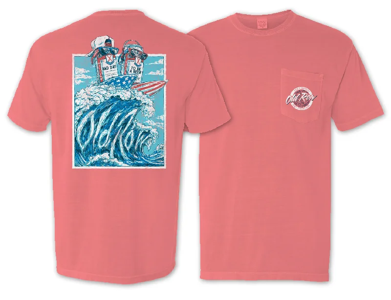 Men's smart - casual checkered t - shirts for semi - formal occasionsBad Day To Be A Beer Surf's Up Pocket Tee Men's smart - casual checkered t - shirts for semi - formal occasionsBad Day To Be A Beer Surf's Up Pocket Tee