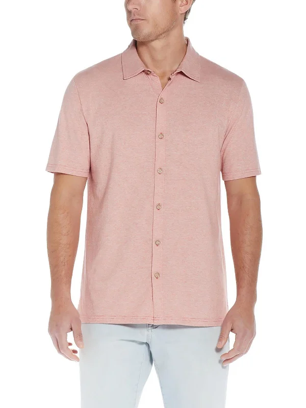 Men's distressed denim - look t - shirts with a rugged appealBig & Tall Mens Striped Cotton Button-Down Shirt Men's distressed denim - look t - shirts with a rugged appealBig & Tall Mens Striped Cotton Button-Down Shirt