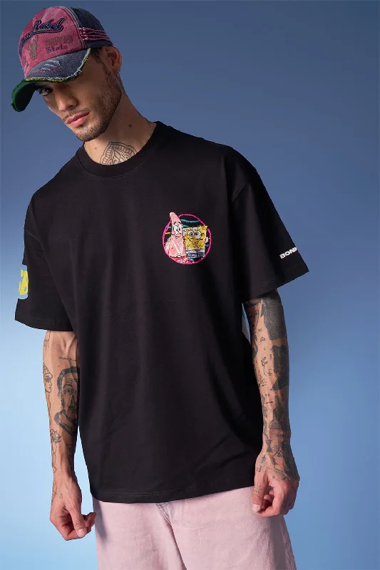 Men's printed Hawaiian t - shirts for tropical vacationsBlack Back to School Oversized T-shirt Men's printed Hawaiian t - shirts for tropical vacationsBlack Back to School Oversized T-shirt