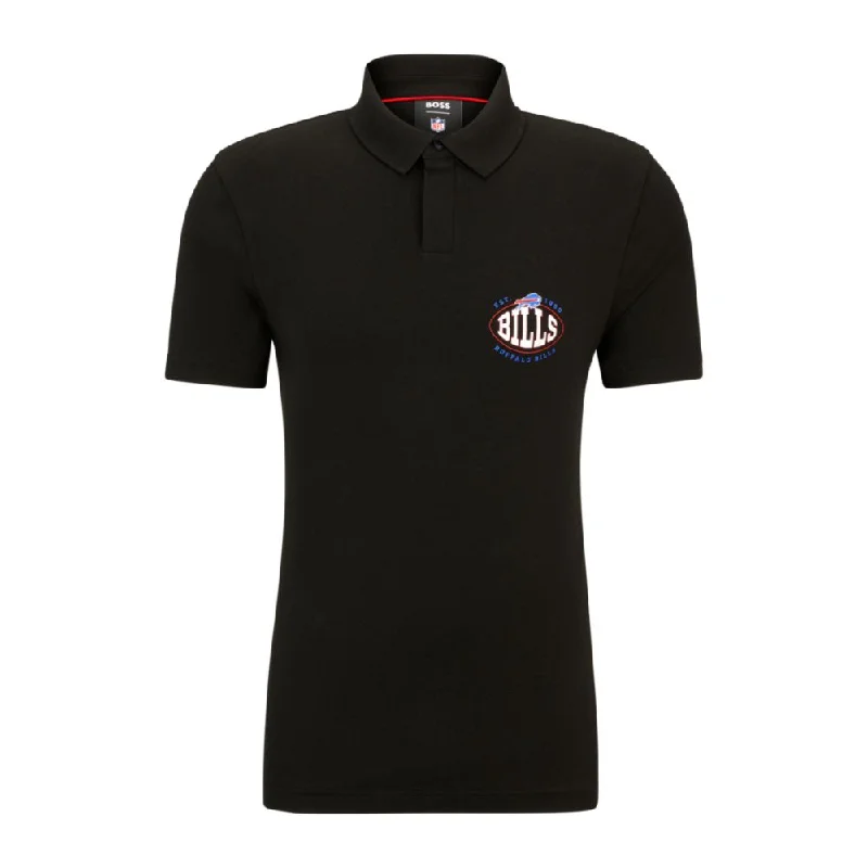 Men's button - front t - shirts with a unique artistic printBOSS x NFL cotton-piqu polo shirt with collaborative branding Men's button - front t - shirts with a unique artistic printBOSS x NFL cotton-piqu polo shirt with collaborative branding