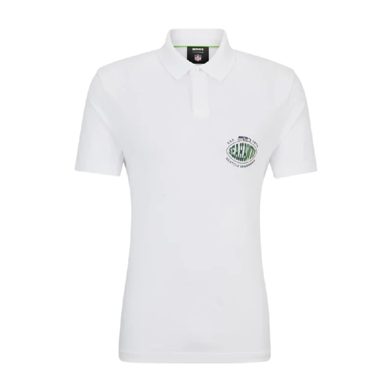 Men's ribbed t - shirts with a textured finish for added styleBOSS x NFL cotton-piqu polo shirt with collaborative branding Men's ribbed t - shirts with a textured finish for added styleBOSS x NFL cotton-piqu polo shirt with collaborative branding