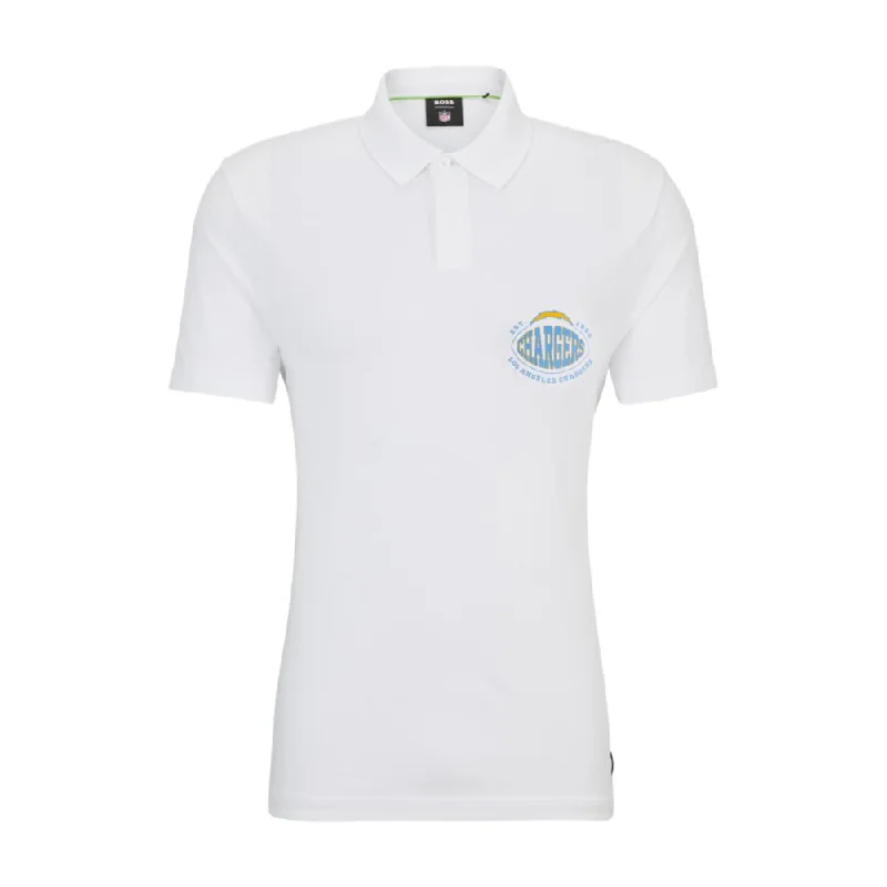 Men's short - sleeve linen t - shirts for summer beach outingsBOSS x NFL cotton-piqu polo shirt with collaborative branding Men's short - sleeve linen t - shirts for summer beach outingsBOSS x NFL cotton-piqu polo shirt with collaborative branding