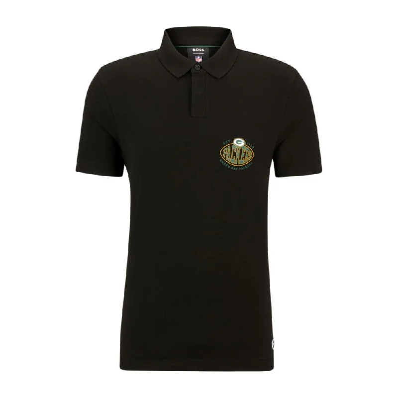 Men's polo t - shirts with a contrast collar for a preppy lookBOSS x NFL cotton-piqu polo shirt with collaborative branding Men's polo t - shirts with a contrast collar for a preppy lookBOSS x NFL cotton-piqu polo shirt with collaborative branding