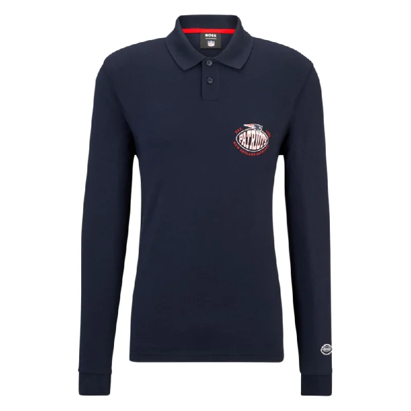 Men's slim - fit graphic t - shirts with vintage rock band printsBOSS x NFL long-sleeved polo shirt with collaborative branding Men's slim - fit graphic t - shirts with vintage rock band printsBOSS x NFL long-sleeved polo shirt with collaborative branding