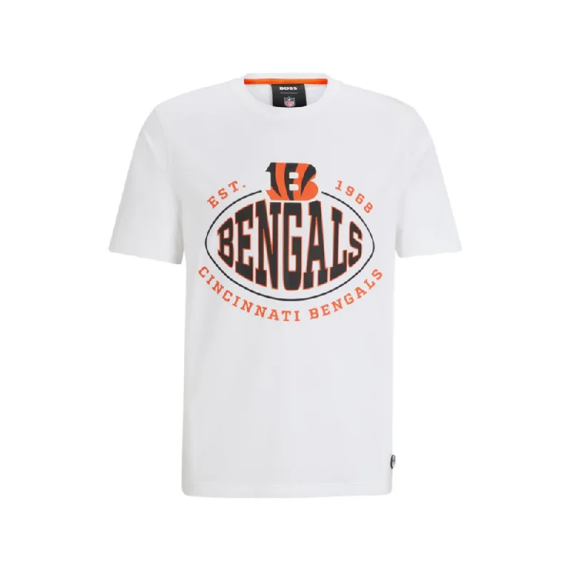 Men's eco - friendly recycled t - shirts for sustainable fashion choicesBOSS x NFL stretch-cotton T-shirt with collaborative branding Men's eco - friendly recycled t - shirts for sustainable fashion choicesBOSS x NFL stretch-cotton T-shirt with collaborative branding