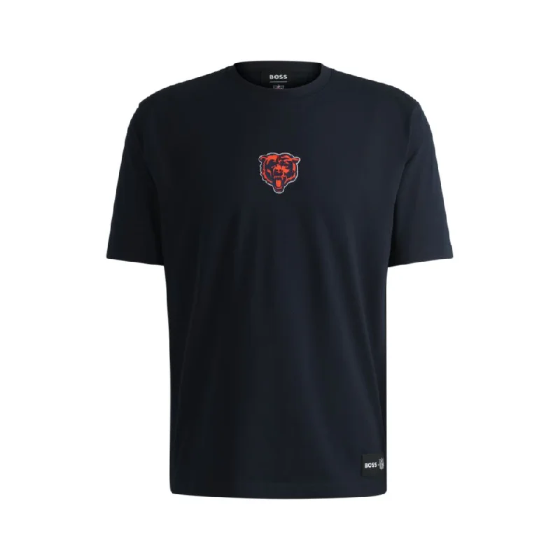Men's polo t - shirts with a contrast collar for a preppy lookBOSS x NFL stretch-cotton T-shirt with special branding Men's polo t - shirts with a contrast collar for a preppy lookBOSS x NFL stretch-cotton T-shirt with special branding