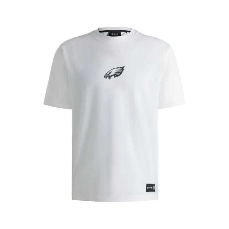 Men's thermal t - shirts with a high - neck design for cold weatherBOSS x NFL stretch-cotton T-shirt with special branding Men's thermal t - shirts with a high - neck design for cold weatherBOSS x NFL stretch-cotton T-shirt with special branding