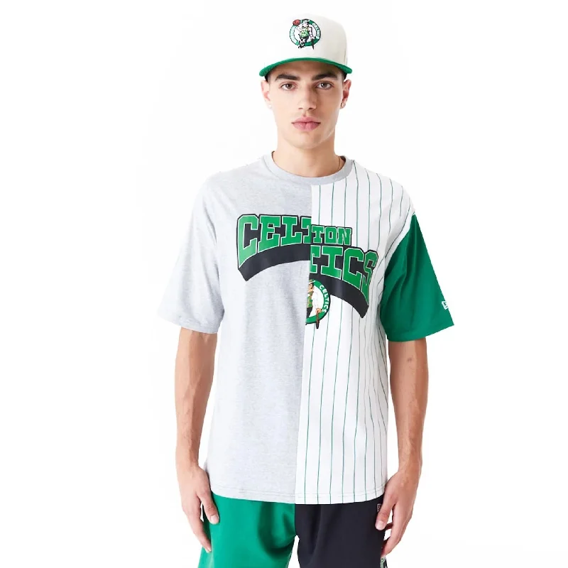 Men's UV - protection t - shirts for outdoor activities in the sunBoston Celtics NBA Half Pinstripe White Oversized T-Shirt Men's UV - protection t - shirts for outdoor activities in the sunBoston Celtics NBA Half Pinstripe White Oversized T-Shirt