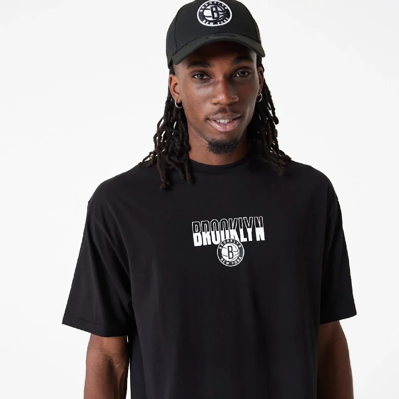 Men's antimicrobial t - shirts for odor - free freshness during travelBrooklyn Nets City Graphic Black Oversized T-Shirt Men's antimicrobial t - shirts for odor - free freshness during travelBrooklyn Nets City Graphic Black Oversized T-Shirt