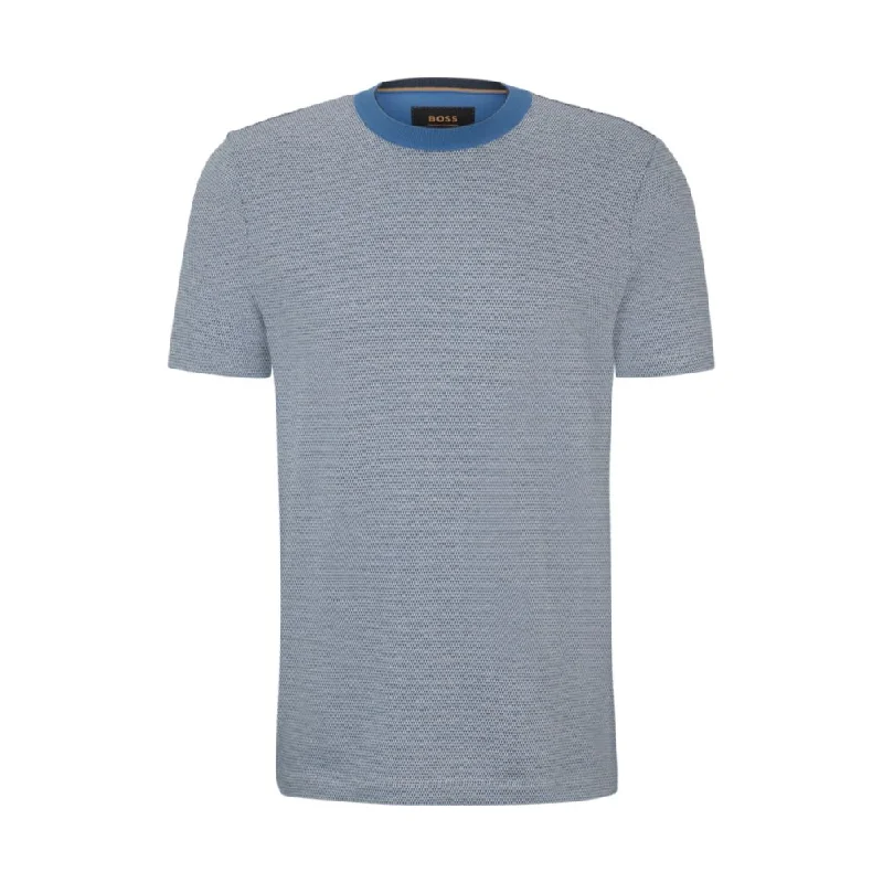 Men's short - sleeve linen t - shirts for summer beach outingsBubble-structure T-shirt in cotton and cashmere Men's short - sleeve linen t - shirts for summer beach outingsBubble-structure T-shirt in cotton and cashmere