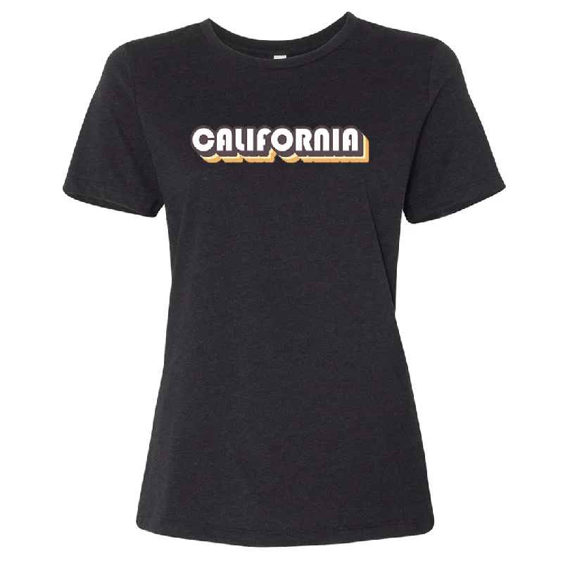 Men's short - sleeve linen t - shirts for summer beach outingsCalifornia 70's Skater Logo Women's Relaxed Jersey Tee Men's short - sleeve linen t - shirts for summer beach outingsCalifornia 70's Skater Logo Women's Relaxed Jersey Tee