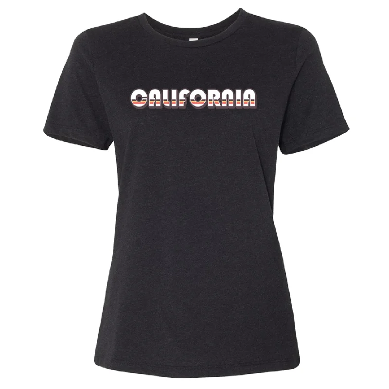 Men's mock - neck t - shirts with a modern and sleek styleCalifornia 70's White Stripes Women's Relaxed Jersey Tee Men's mock - neck t - shirts with a modern and sleek styleCalifornia 70's White Stripes Women's Relaxed Jersey Tee