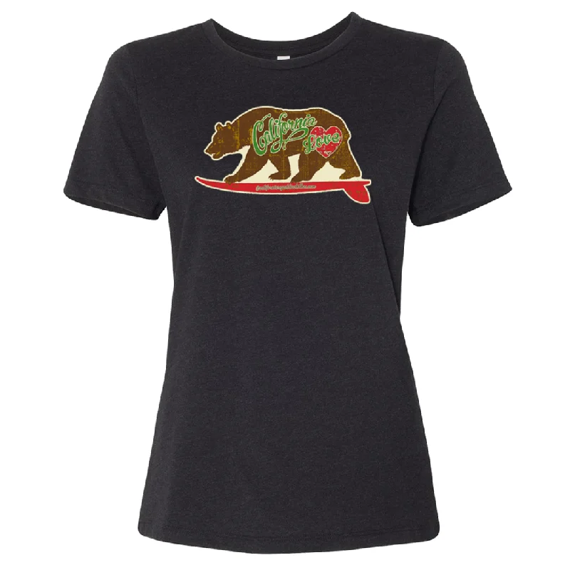 Men's short - sleeve linen t - shirts for summer beach outingsCalifornia Love Vintage Surfboard Women's Relaxed Jersey Tee Men's short - sleeve linen t - shirts for summer beach outingsCalifornia Love Vintage Surfboard Women's Relaxed Jersey Tee