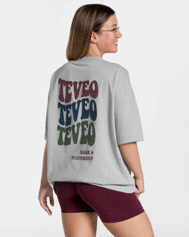 Men's tie - dye t - shirts with a bohemian styleCandy Oversized T-Shirt "Hellgrau"