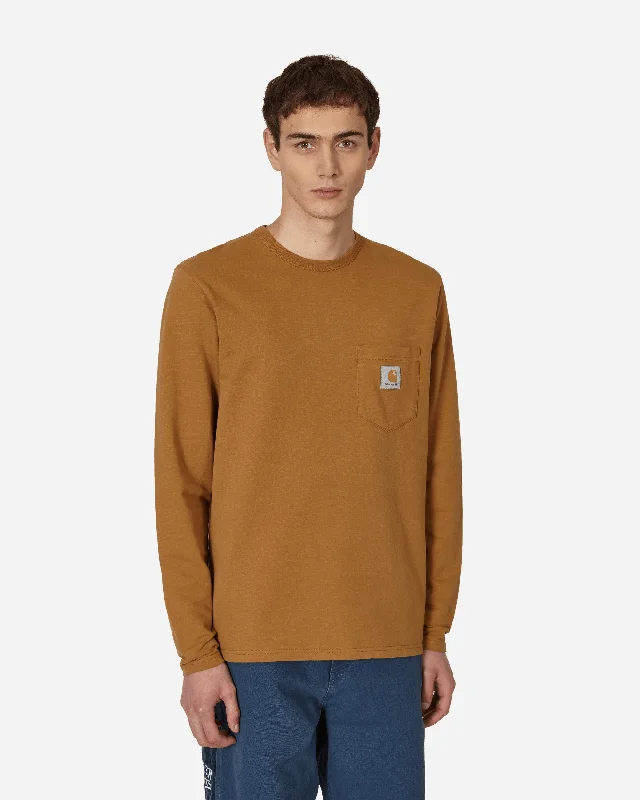 Men's antimicrobial t - shirts for odor - free freshness during travelQuartersnacks Slub Yarn Pocket Longsleeve T-Shirt Brown Men's antimicrobial t - shirts for odor - free freshness during travelQuartersnacks Slub Yarn Pocket Longsleeve T-Shirt Brown