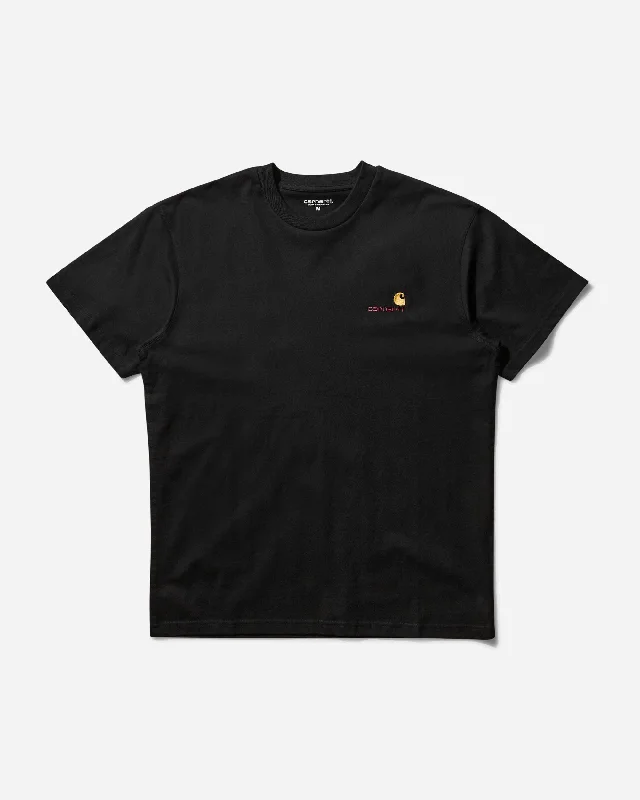 Men's long - sleeve henley t - shirts with button - down placketsMen's American Script T-Shirt Black Men's long - sleeve henley t - shirts with button - down placketsMen's American Script T-Shirt Black