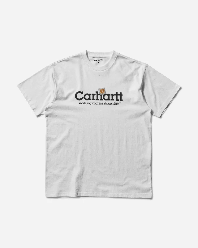 Men's long - sleeve henley t - shirts with button - down placketsMen's Label Script T-Shirt White Men's long - sleeve henley t - shirts with button - down placketsMen's Label Script T-Shirt White