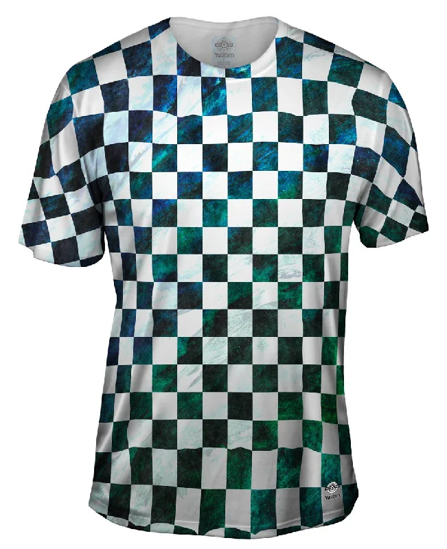Men's button - front t - shirts with a unique artistic printCheckered Dreams Checkered Past Men's button - front t - shirts with a unique artistic printCheckered Dreams Checkered Past