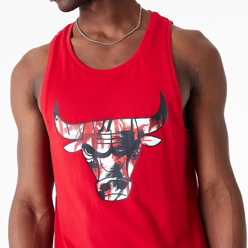 Men's lightweight performance t - shirts for running marathonsChicago Bulls NBA Palm Tree Infill Red Tank Top Men's lightweight performance t - shirts for running marathonsChicago Bulls NBA Palm Tree Infill Red Tank Top