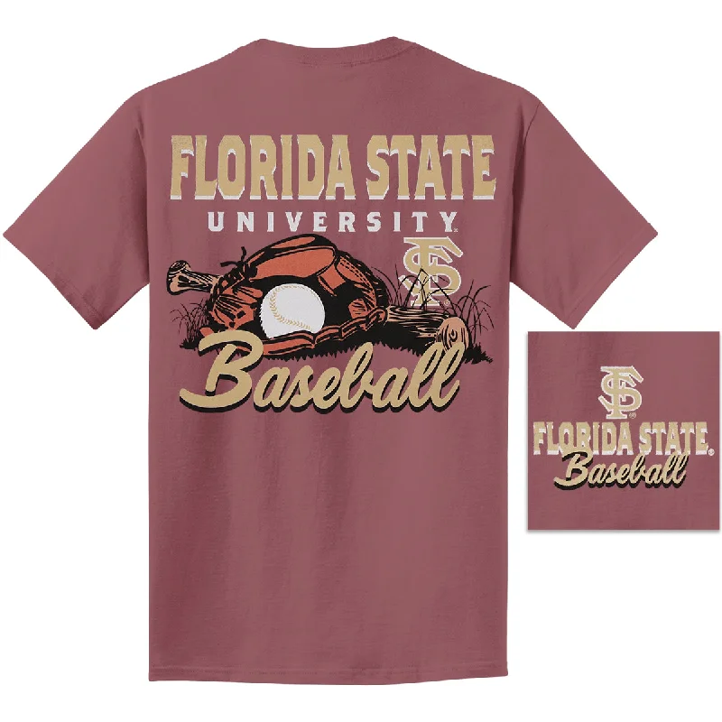 Men's short - sleeve linen t - shirts for summer beach outingsImage One Comfort Colors Adult/Unisex Florida State Baseball Design Short Sleeve T-shirt - Brick Men's short - sleeve linen t - shirts for summer beach outingsImage One Comfort Colors Adult/Unisex Florida State Baseball Design Short Sleeve T-shirt - Brick