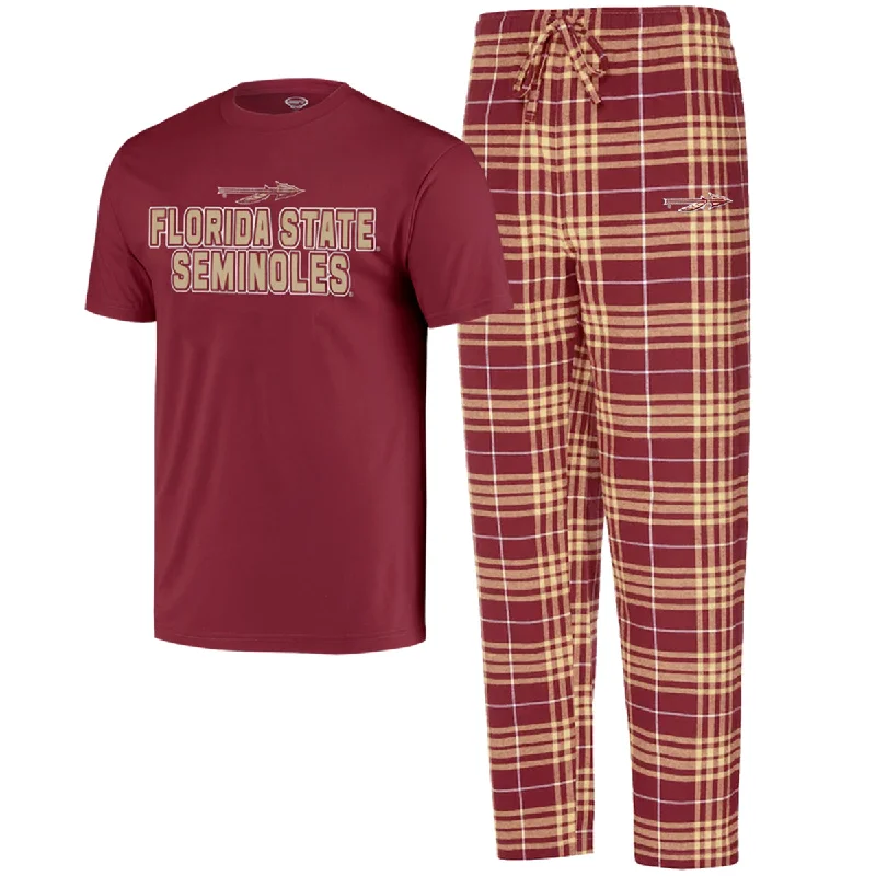 Men's eco - friendly recycled t - shirts for sustainable fashion choicesComcept Sports Men's Florida State Seminoles/Spear Logo T-shirt and Flannel Pant Sleep Set - Garnet/Gold Men's eco - friendly recycled t - shirts for sustainable fashion choicesComcept Sports Men's Florida State Seminoles/Spear Logo T-shirt and Flannel Pant Sleep Set - Garnet/Gold