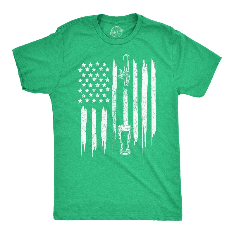 Men's printed Hawaiian t - shirts for tropical vacationsCraft Beer American Flag Men's T Shirt Men's printed Hawaiian t - shirts for tropical vacationsCraft Beer American Flag Men's T Shirt