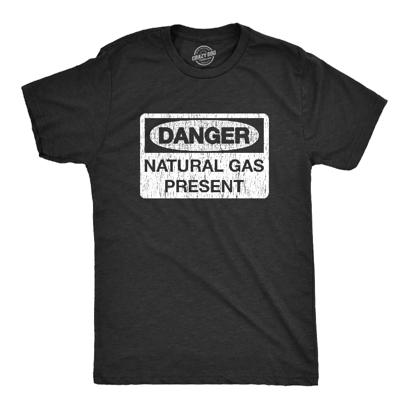 Men's long - sleeve henley t - shirts with button - down placketsDanger Natural Gas Present Men's T Shirt Men's long - sleeve henley t - shirts with button - down placketsDanger Natural Gas Present Men's T Shirt