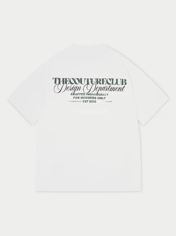 Men's polo t - shirts with a contrast collar for a preppy lookDESIGN DEPARTMENT GRAPHIC T-SHIRT - WHITE Men's polo t - shirts with a contrast collar for a preppy lookDESIGN DEPARTMENT GRAPHIC T-SHIRT - WHITE