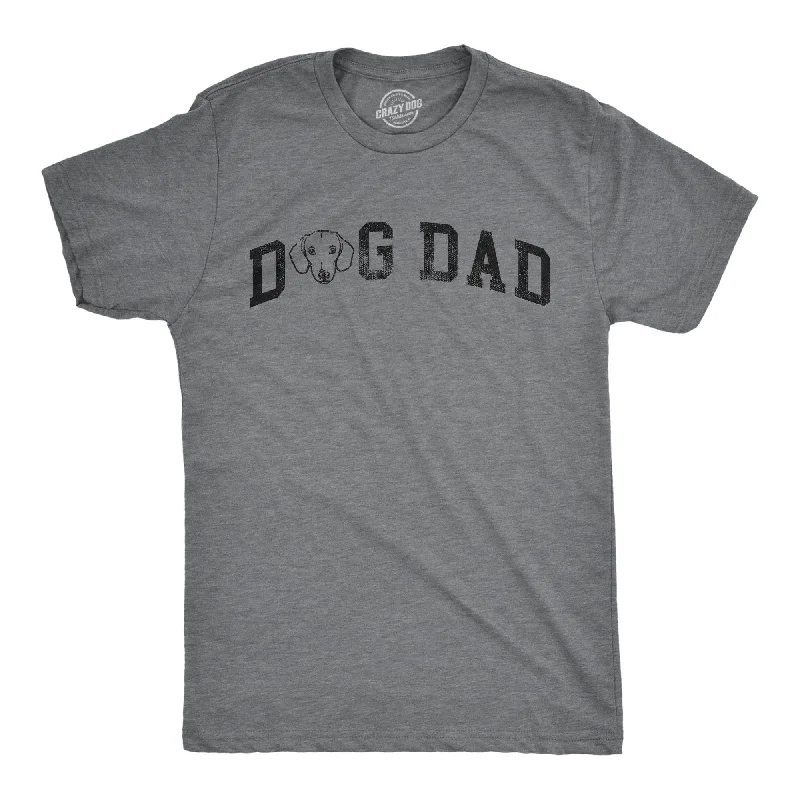 Men's short - sleeve linen t - shirts for summer beach outingsDog Dad Dachshund Men's T Shirt Men's short - sleeve linen t - shirts for summer beach outingsDog Dad Dachshund Men's T Shirt