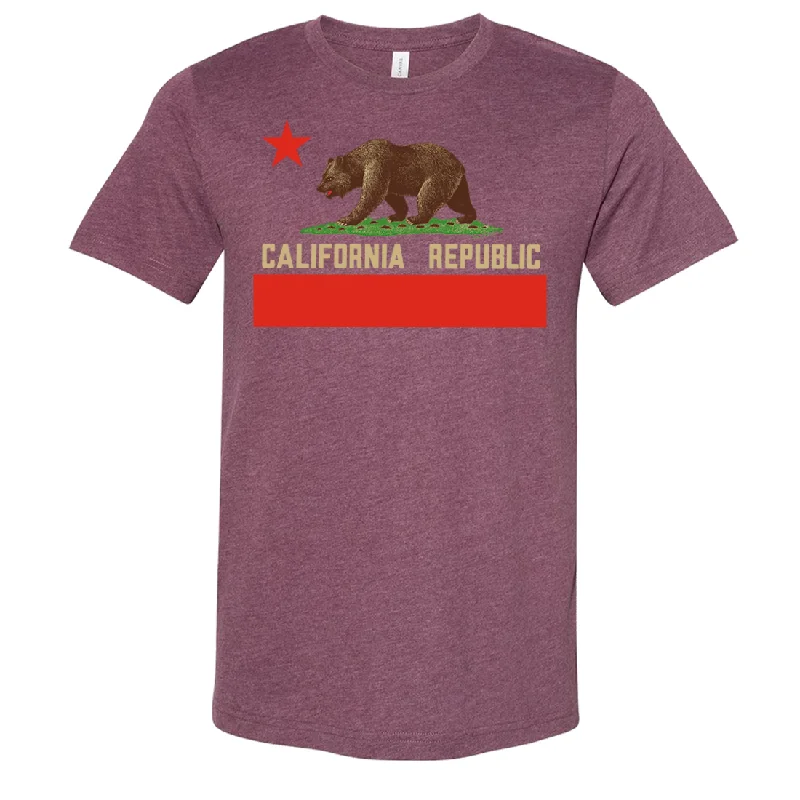 Men's long - sleeve henley t - shirts with button - down placketsDon Pimentel California Republic Bear Flag Asst Colors Sueded Tee